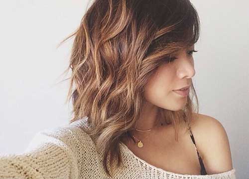 cabelo ondulado long bob