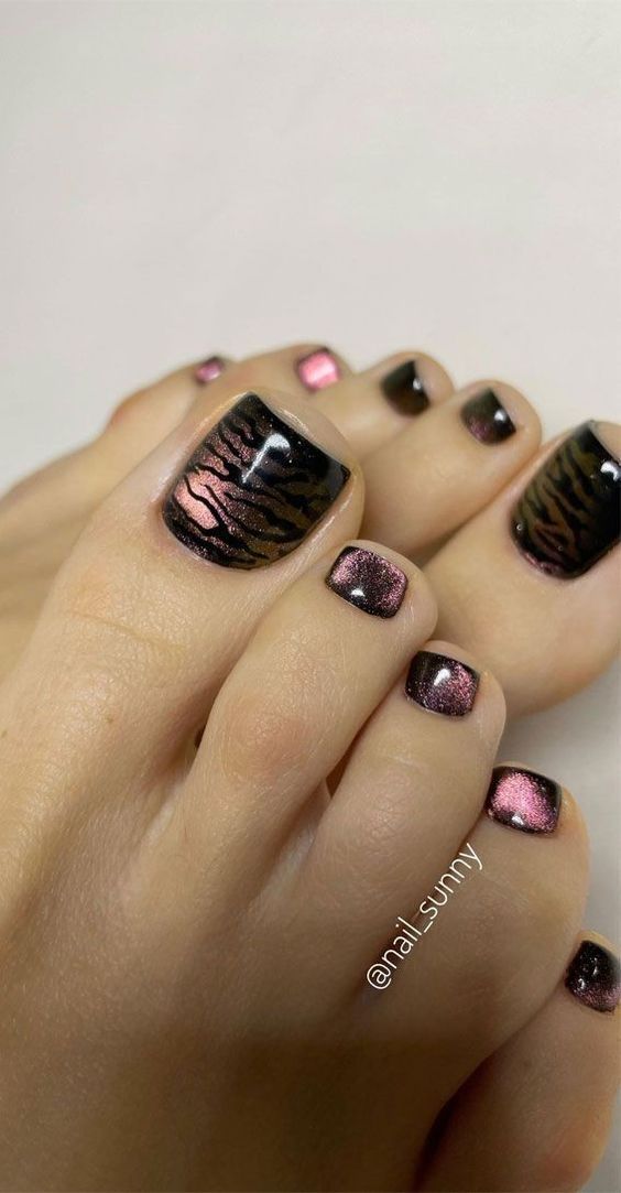 Animal print unhas dos pés (Pinterest) Unha do pé decorada