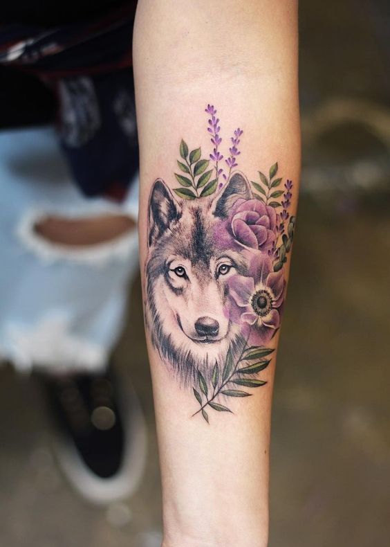 Lobo com flores (Pinterest)