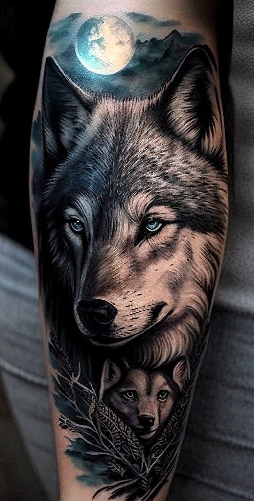 Tatuagem realista do lobo (Pinterest)