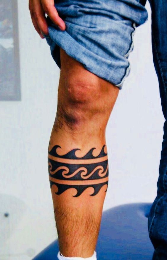 Tribais (Pinterest) - Tatuagem masculina na perna