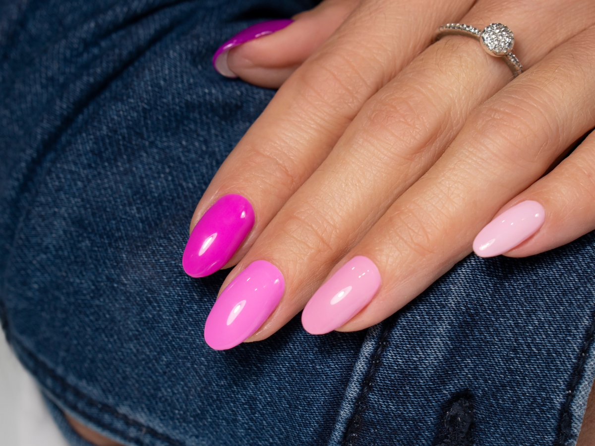 Unhas cor de rosa inspirações