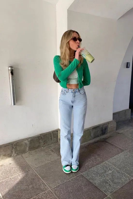 jeans e verde