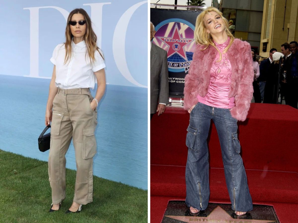 Moda dos anos 2000 calça cargo