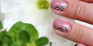 Nail Art delicada para signo de câncer