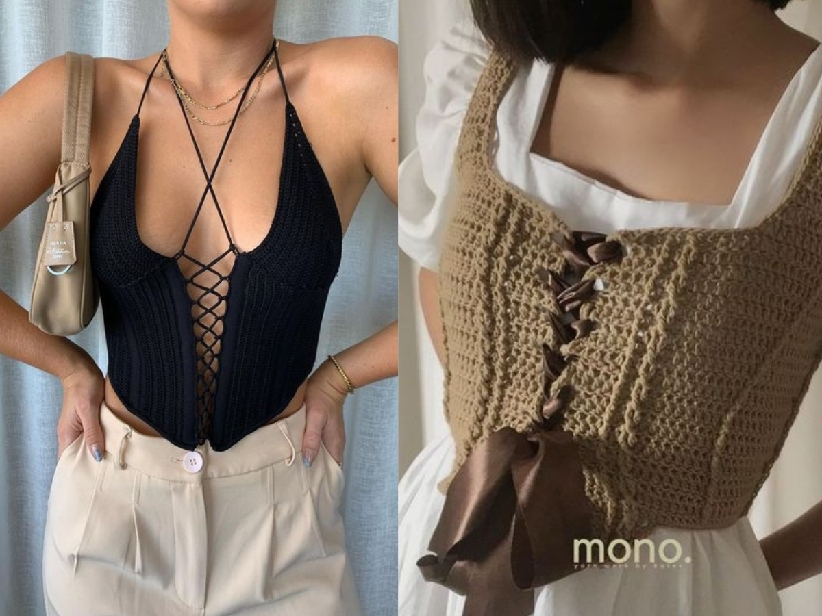 looks com corset crochê