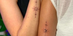 Tatuagem Sol e Lua no Casal