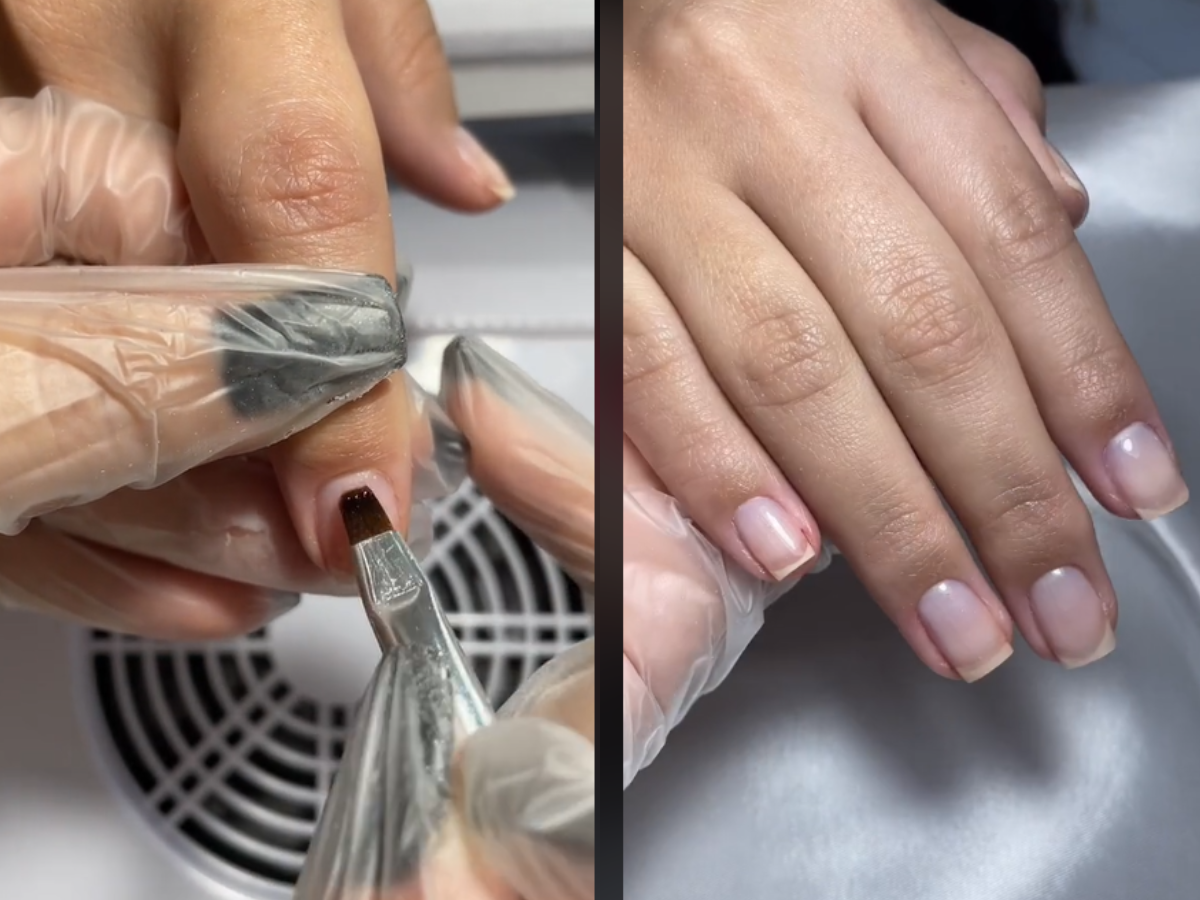 Banho de gel em unhas naturais