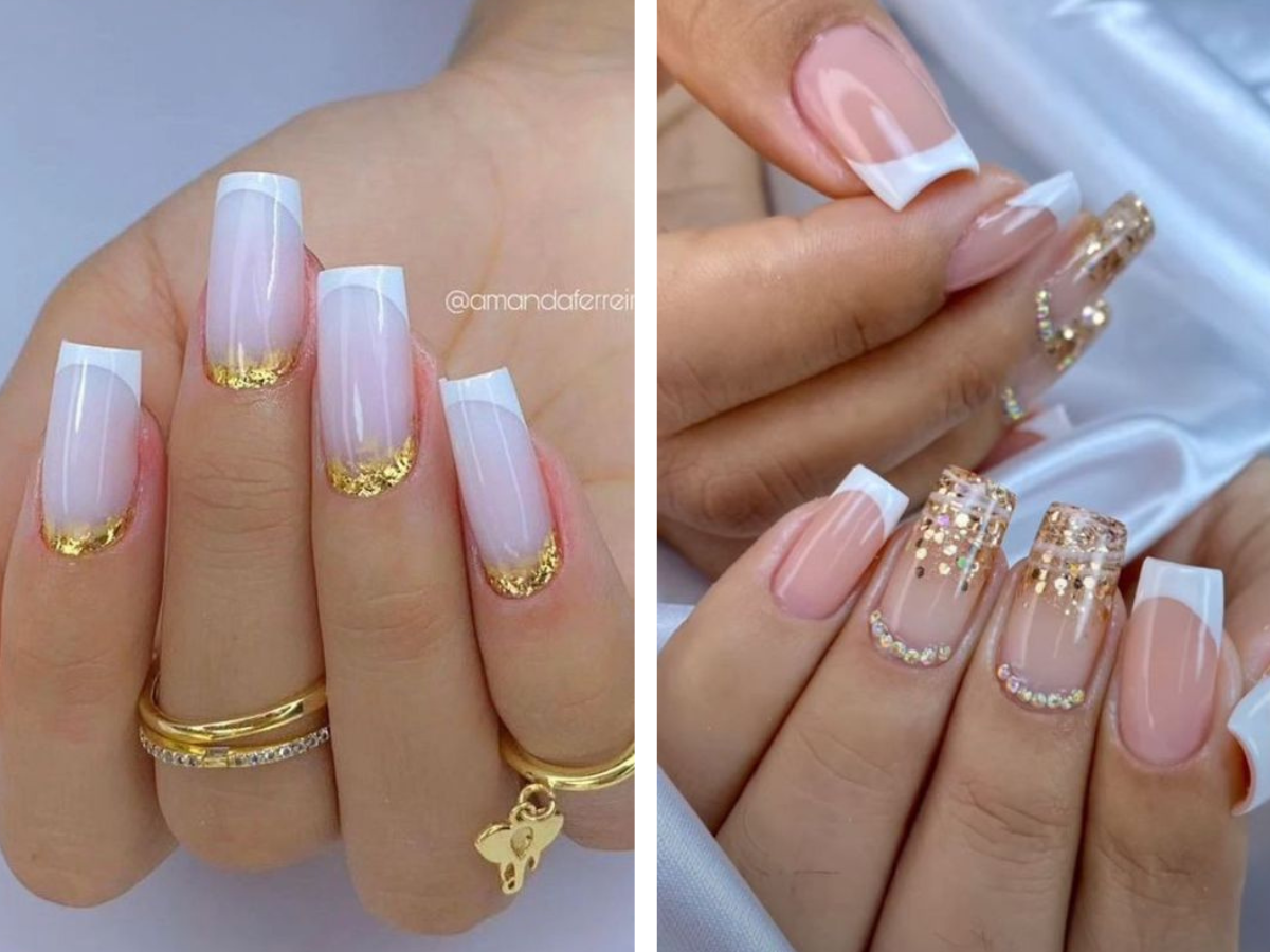 Unhas de noiva francesinha