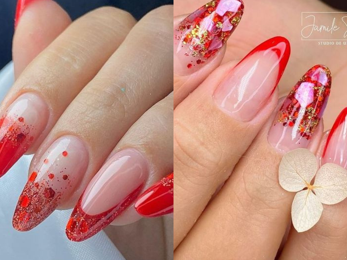 Unhas encapsuladas vermelhas