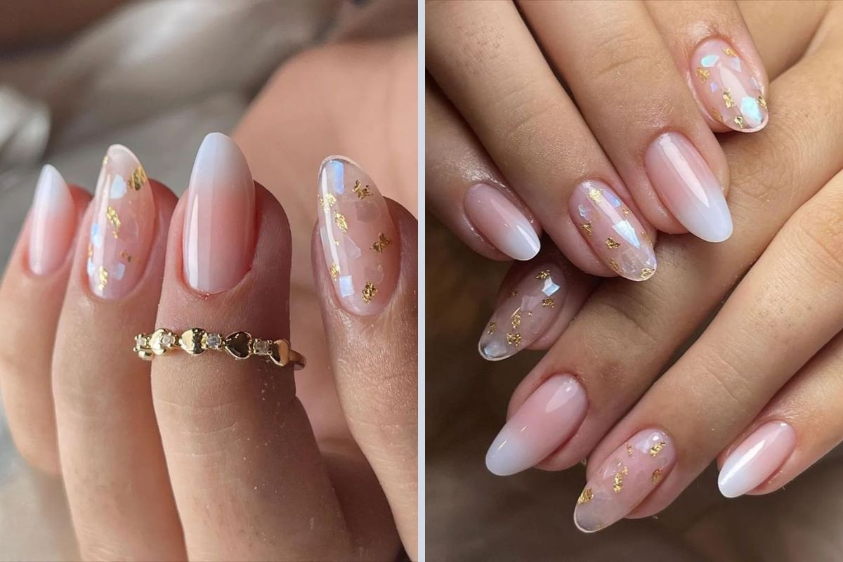 unhas de gel com decoração delicada 2