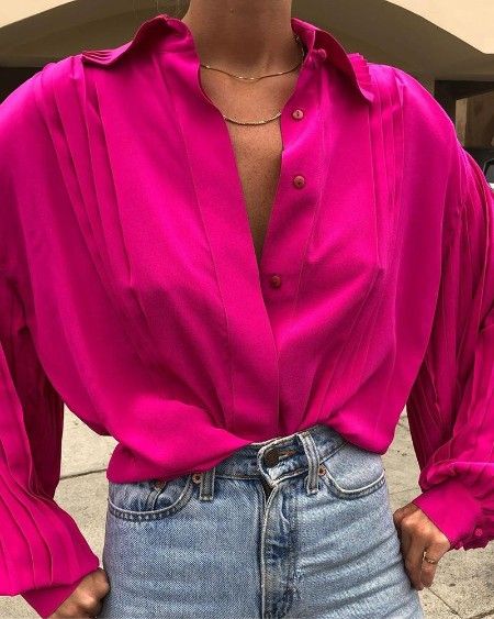 fucsia com jeans