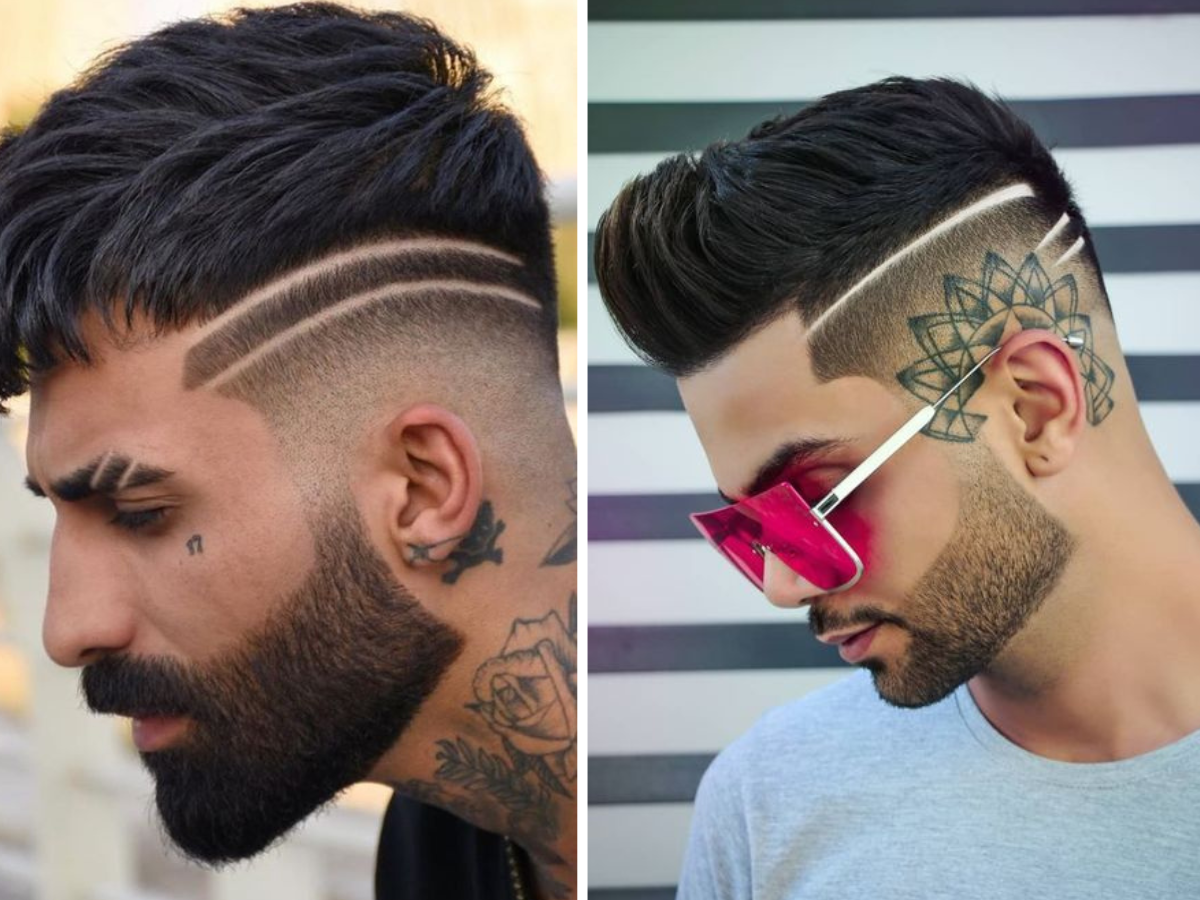 risco no cabelo masculino