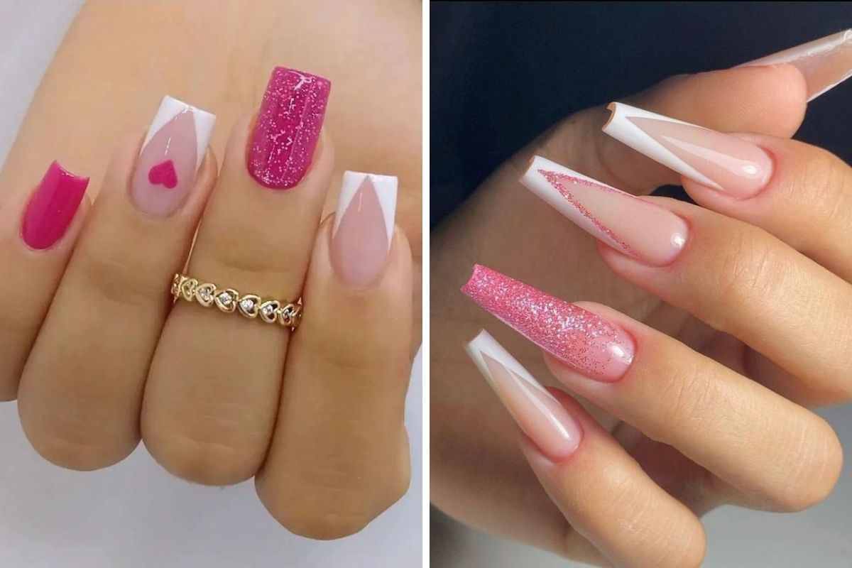 unhas branco e rosa 4