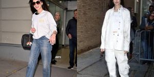 Anne Hathaway surpreende paparazzis em NY com visuais retrôs