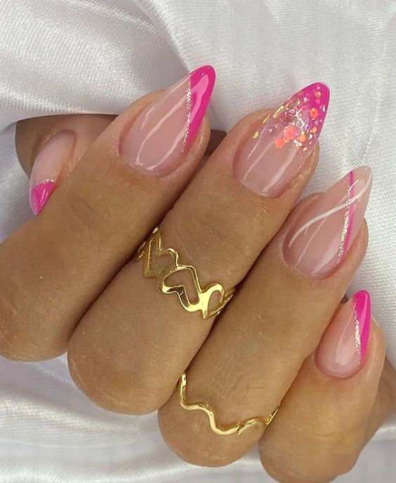 unhas rosa encapsuladas