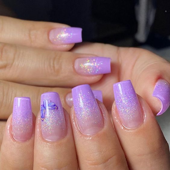 modelos de unhas encapsuladas delicadas em lilás