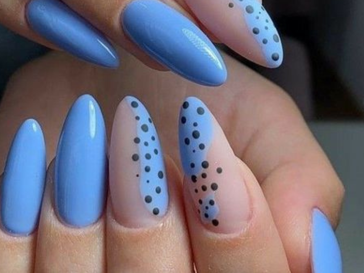 unhas azul ideias