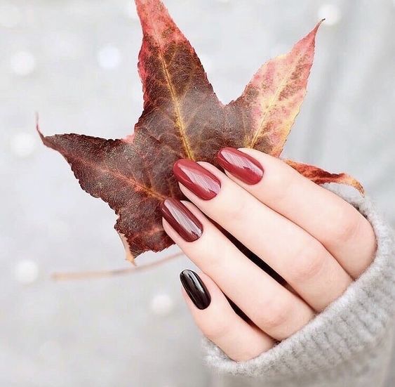 Imagens de Unhas Decoradas com vários tons terrosos