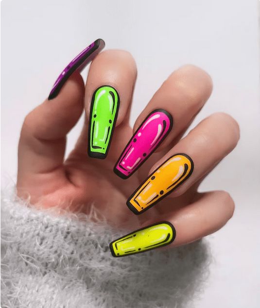 unhas decoradas trend do momento unhas pop comic