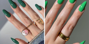 Unhas decoradas tons de verde - Foto Pinterest