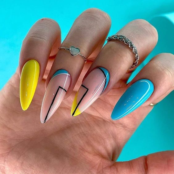 Unhas neon - marca desconhecida (Pinterest) - Unhas decoradas dos anos 90