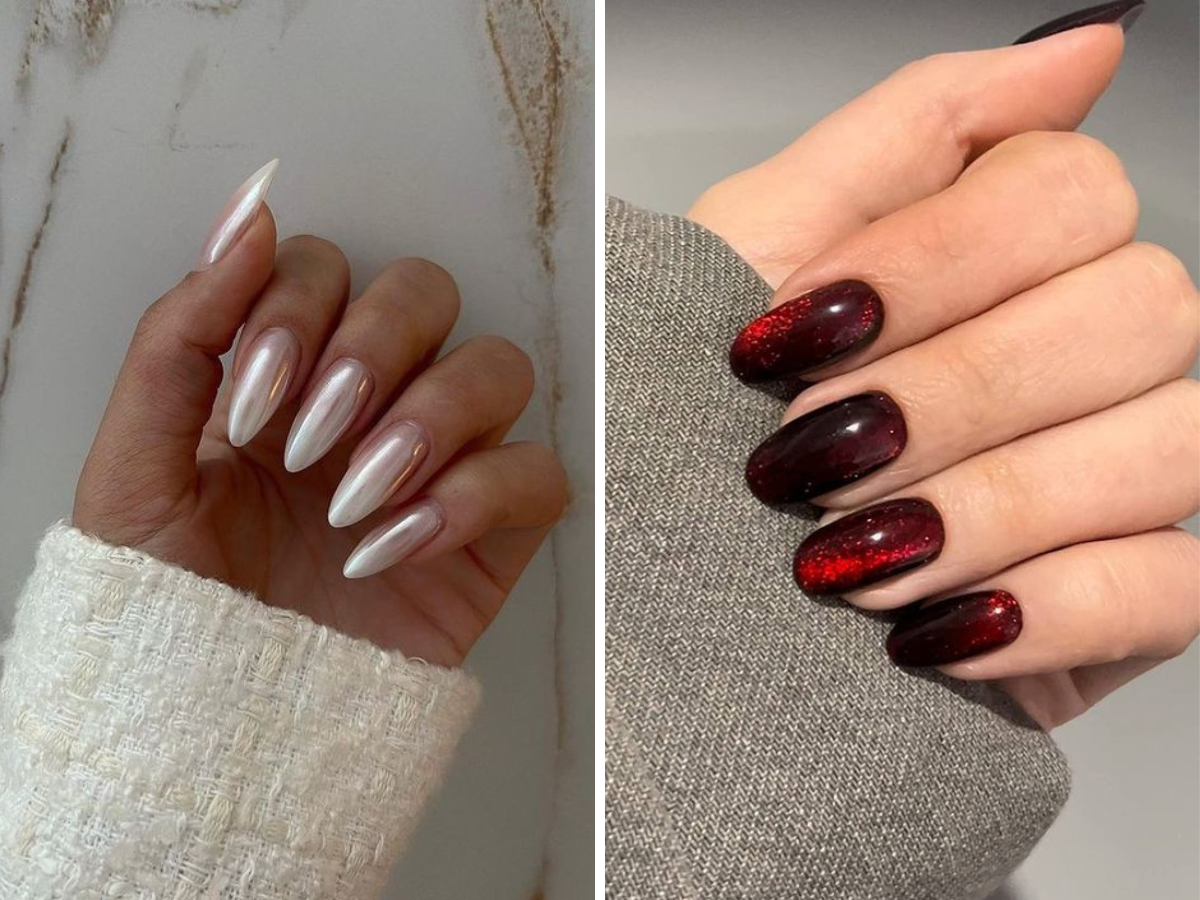 modelos de unha em gel decorada inverno