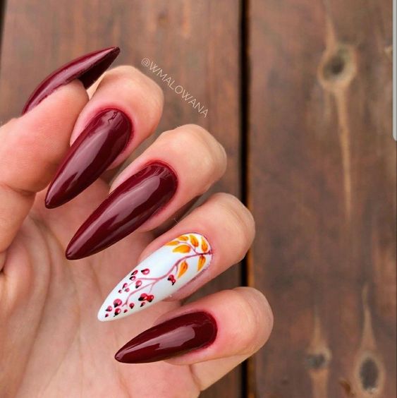 Desenhos Florais - unhas decoradas (Pinterest) - Unhas decoradas vinho