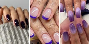 ideias de unhas roxas para mãos maduras