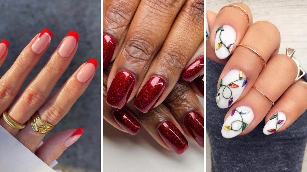 unhas decoradas para Natal 2024