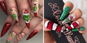 unhas grinch tendência para natal 2024