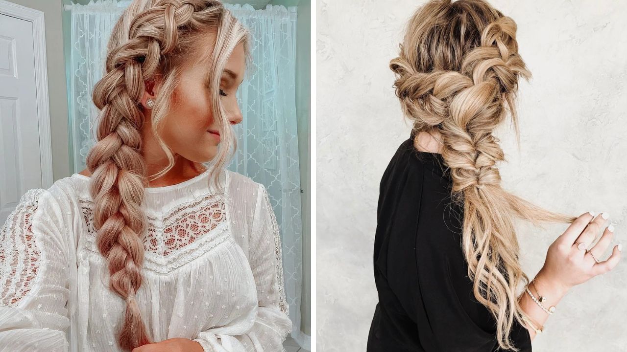 ideias de cabelo com trança como penteado para natal