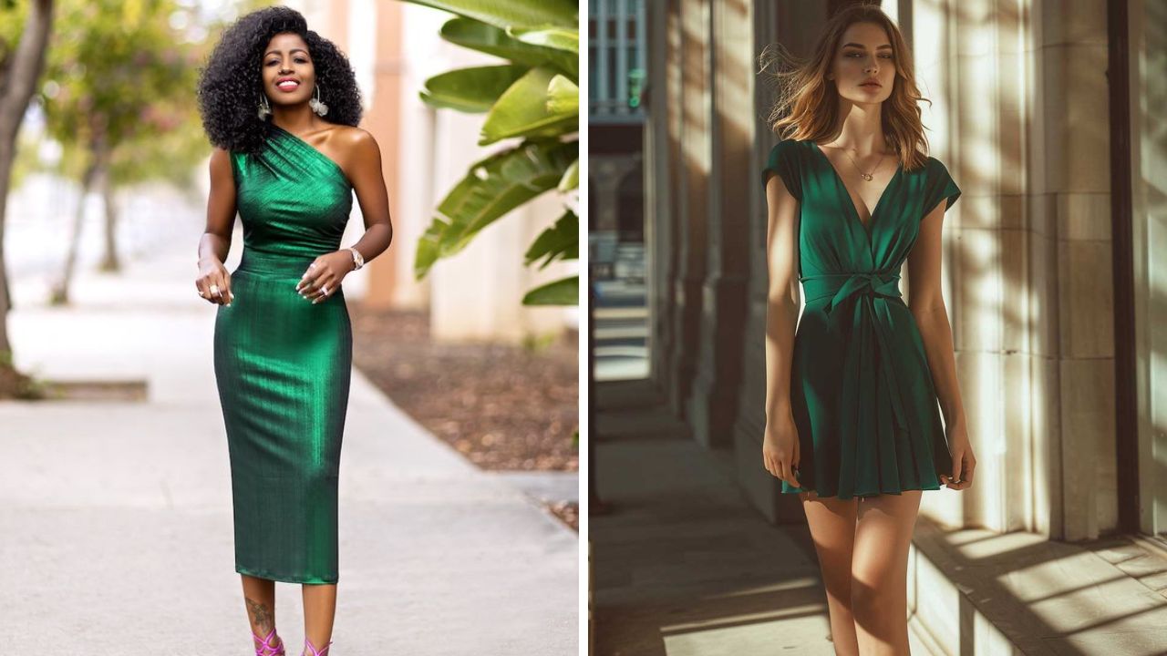 vestidos em cor verde