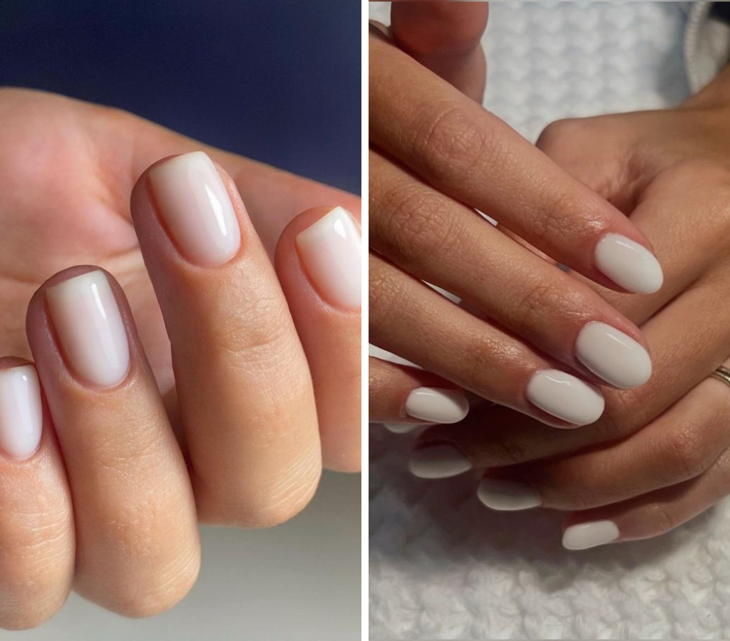 Milk White unhas curtinhas verão 2025