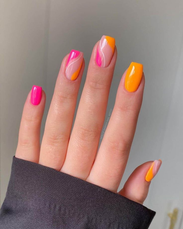 unhas decoradas com gel para o verão